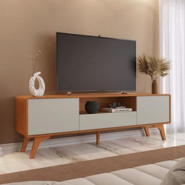 Imagem de Rack para TV até 75 Polegadas 100% MDF 180cm Pés em Madeira Maciça Are