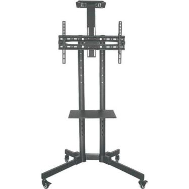 Imagem de Pedestal Móvel para TV Multivisão PED-4265 com Ajuste de Altura e Bandeja VESA 640x405 mm Preto