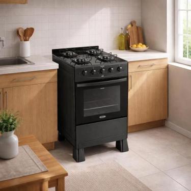 Imagem de Fogão Glass 4 Bocas  Mesa de Vidro Temperado Preto - Clarice