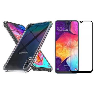 Imagem de Kit Capinha Antichoque e Pelicula Vidro 3D Preta Samsung A30 - HRebros