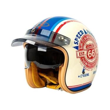 Imagem de Capacete Retro Masculino De Inverno, Estilo Americano, Três Quartos Pa