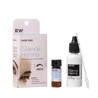 Imagem de Henna em Pó Glance Rare Way Sobrancelha 3,5g Cor:Preto, Preto