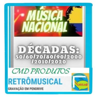 Imagem de Pen drive 8gb com Músicas = Música Nacional - Décadas (mp3) - CMD PROD