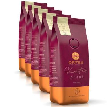 Imagem de Café em Grãos Premium Orfeu Acauã Kit 5 Pacotes de 250g