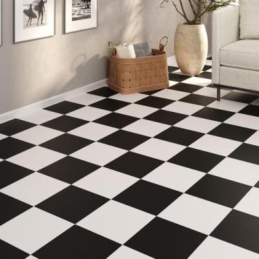 Imagem de Piso Vinílico Em Manta PVC 0,7mm Antiderrapante 54m² Xadrez Quadricula