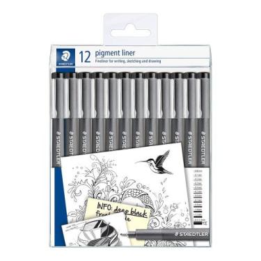 Imagem de Caneta Técnica Staedtler Pigment Liner Nanquim com 12 Peças