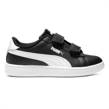 Imagem de Tênis Puma Smash 3.0 Infantil, 31, Preto, Branco