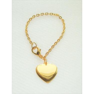 Imagem de Pulseira Feminina Corrente Dourada com Coração - Nely Monteiro Bijus