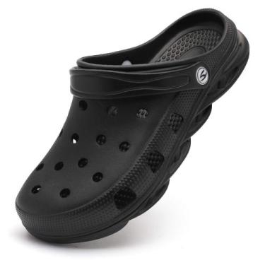 Imagem de Sapatos Garden Clogs HOBIBEAR unissex negros femininos 42/homens 42,5