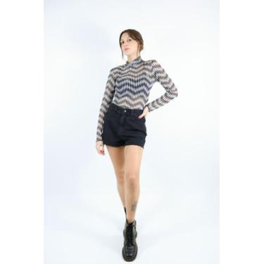 Imagem de Shorts jeans Feminino modelo Mom Preto - LE JULIE, 42, Preto
