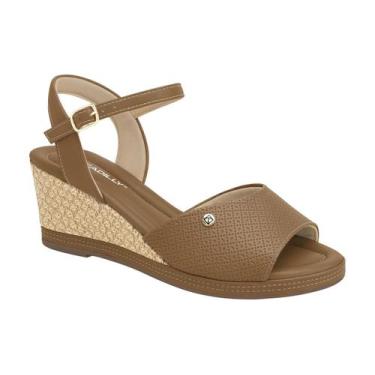 Imagem de Sandália Feminina Anabela Piccadilly Calce Fácil 408214, 35, Mascavo