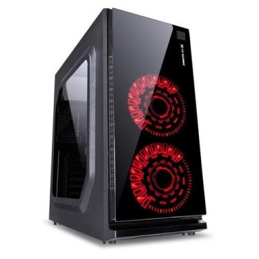 Imagem de Gabinete Gamer CRATER Vinik Preto Lateral Acrílico Transparente 2 Fan 
