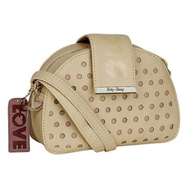 Imagem de Bolsa Maletinha Transversal Betty Boop E Chaveiro BP22001, Creme