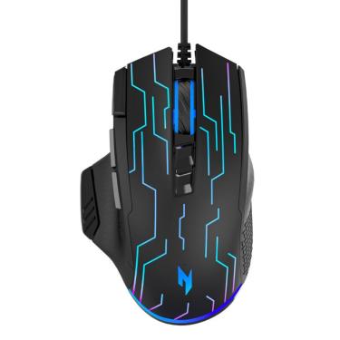 Imagem de Mouse Gamer Óptico com Fio Nitro NMW105 8 Botões Dpi Ajustável 6400 Dpi Rgb Preto Acer