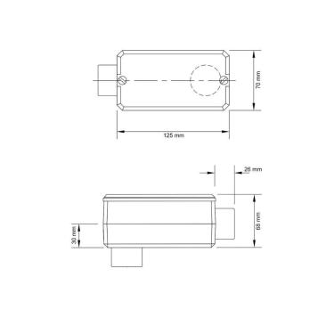 Imagem de Condulete Fixo 1.1/4" Tipo "lb" - Com Tampa / Sem Rosca / Sem Pintura