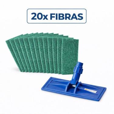 Imagem de Kit Base Articulada Mop SUPORTE + 20 Un Fibras GERAL Multiuso 25 x 10 