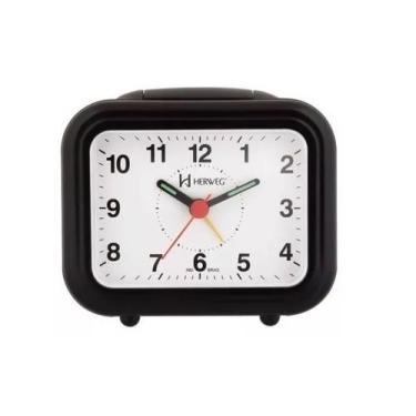 Imagem de Relógio Despertador Herweg 2630 034 Preto Iluminação Noturna