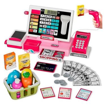 Imagem de Caixa Registradora Brinquedo Infantil Mini Mercado Completo - genérica