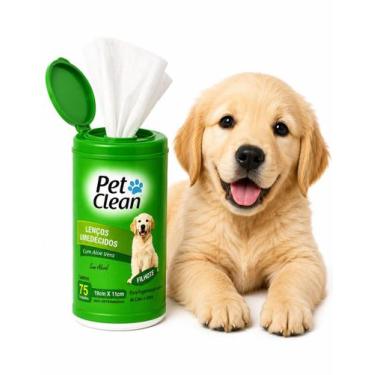 Imagem de Lenço Umedecido Pet Clean Filhote Aloe Vera 75un Sem Álcool
