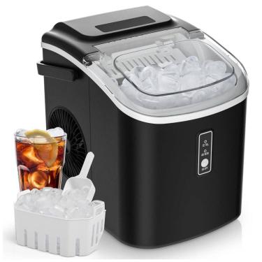 Imagem de Máquina de Gelo que Produz 12 kg em 24H com Função de Autolimpeza, Inclui Cesta e Colher de Gelo, 110V 170W, EUHOMY, Vermelho