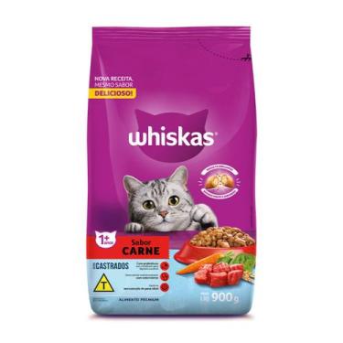 Imagem de Ração Whiskas Gatos Castrados 1+ Sabor Carne 900g