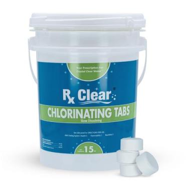 Imagem de Tabletes de Cloro Rx Clear 1" Estabilizadas 6,8 kg Dissolução Lenta