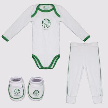 Imagem de Kit Body Longo Calça e Pantufa Infantil Palmeiras - Torcida Baby, GG