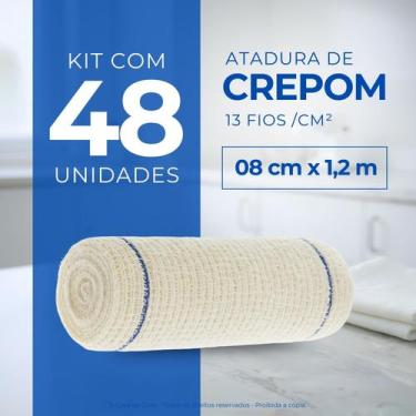 Imagem de Atadura Crepom Faixa Bandagem Elástica 08cm Kit 48 Unidades - Casa da 