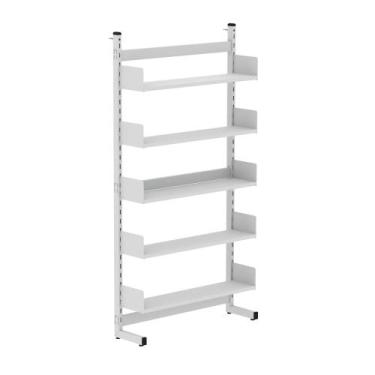 Imagem de Estante Para Biblioteca Simples Pandin 2,00 m Cinza
