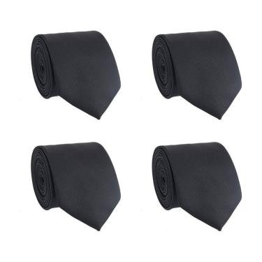 Imagem de Kit 4 Gravatas Social Tons Classicos Masculina Slim Lisa Padrinho Casamento Noivo Trabalho Congresso