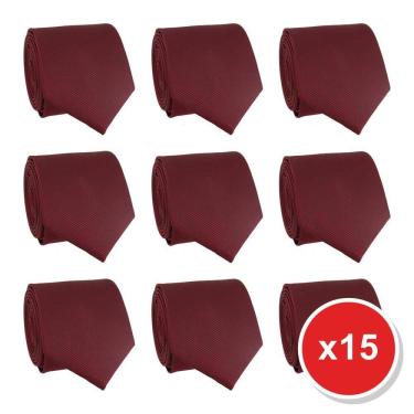Imagem de Kit 15 Gravatas Social Tons de Vermelho Masculina Slim Lisa Padrinho Casamento Noivo Trabalho Congresso