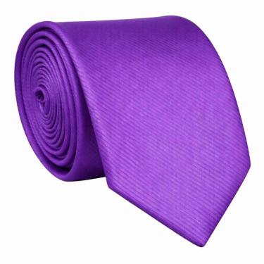 Imagem de Gravata Social Masculina Slim Lisa Tons Roxo Amarelo Premium Sem Nó Eventos Casamento Padrinho Trabalho Congresso