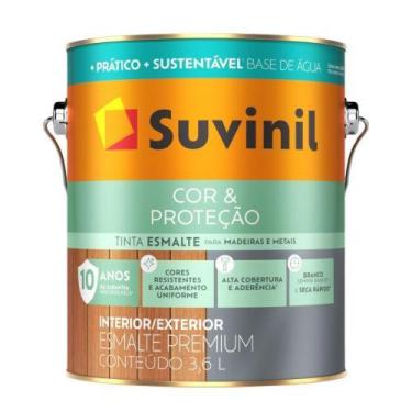 Imagem de Tinta Esmalte Cor & Proteção Base Água Brilhante Branco 3,6 L - Suvini