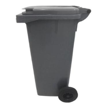 Imagem de Conteiner Lixeira Plastica 120l Contentor Com Rodas Cinza  Kit 3un - j