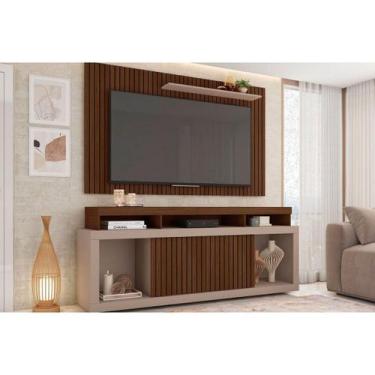 Imagem de Estante p/ Sala até 60 Pol New Oscar c/ Rodízios 180x174cm Fendi/Havan