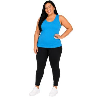 Imagem de Regata Plus Size Feminina Anistia Lisa Fitness Poliamida Com Elastano 