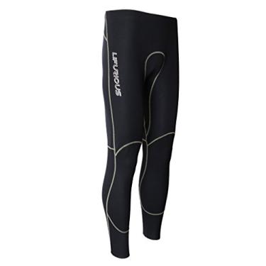 Imagem de Fancyes Calça masculina de mergulho 1,5 mm neoprene para surfe roupa de mergulho natação legging – preta, G