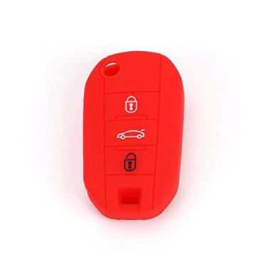 Imagem de YJADHU Flip Car Key Cover Case Suporte de proteção da capa da chave do carro, adequado para Peugeot 508 301 2008 3008 408 4008 308 Citroen C4 CACTUS C5 C3 C4L, 11