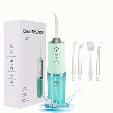 Imagem de Jato D'Agua Limpeza Irrigador Bucal Dental Dentes E Gengival Portatil Recarregavel USB 220ml Bocal