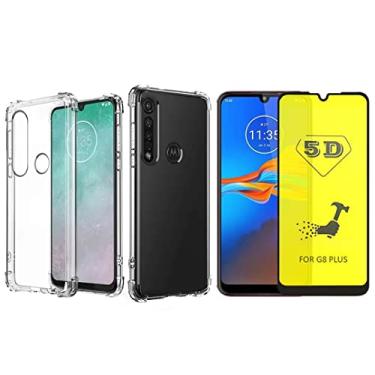 Imagem de Capa Antichoque + Película Gel 5D Compatível com moto G8+ Plus XT2019-2