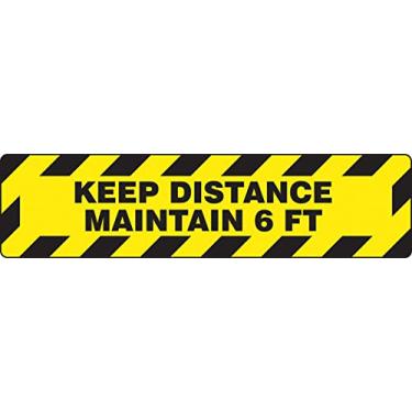 Imagem de Accuform Sinal de assoalho social "Keep Distance Keep Distance Keep 1,8 m", 15,2 x 60,96 cm, PSR290