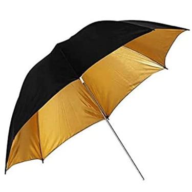 Imagem de Sombrinha Rebatedora Preta e Dourada - 84cm para flash e estúdio fotográfico