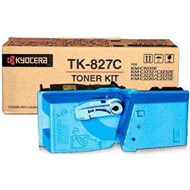 Imagem de Kyocera 1T02Fzcus0 Modelo Tk-827C Cartucho De Toner Para Uso Com As Impressoras Multifuncionais Km-C2520, Km-C2525, Km-C2525E, Km-C3225, Km-C3225E, Km-C3232, Km-C3232E, Km-C4035 E Km-C4035E Ciano