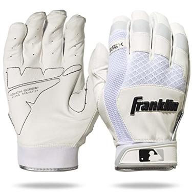 Imagem de Franklin Sports Luvas para rebatedor Shok-Sorb X 20965F5, branco/branco, adulto GG