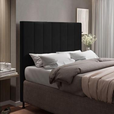 Imagem de Cabeceira Cama Box Queen 160cm Suede Preto