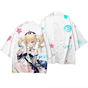 Imagem de Genshin Impact Zhongli Qiqi Klee Jaqueta Cardigan Costume Cosplay Tops Xale Manga 3/4 Manto