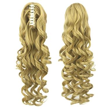 Imagem de IMISSU Clipe de rabo de cavalo longo e encaracolado na extensão do cabelo peruca de rabo de cavalo (Blonde)