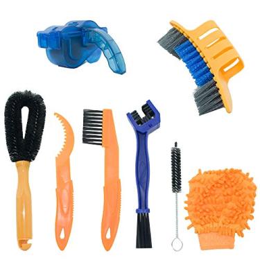Imagem de Kit de limpeza de bicicleta YOUMI, ferramenta de limpeza de bicicleta de precisão de 8 peças, incluindo escova de corrente de bicicleta, adequada para cidade, híbrido, montanha, rodovia,