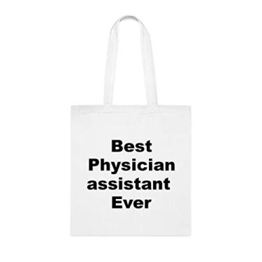 Imagem de Bolsa tote assistente médico, sacola Best Physician Assistant Ever (assistente médico), presente de assistente médico reutilizável, bolsas de de Natal, Branco