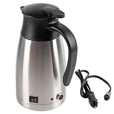 Imagem de Chaleira de viagem, chaleira elétrica para carro, chaleira de carro 12V 1000 ml de aço inoxidável para aquecimento elétrico de carro, chaleira de aquecimento para fazer chá, café, velocidade de aquecimento rápida